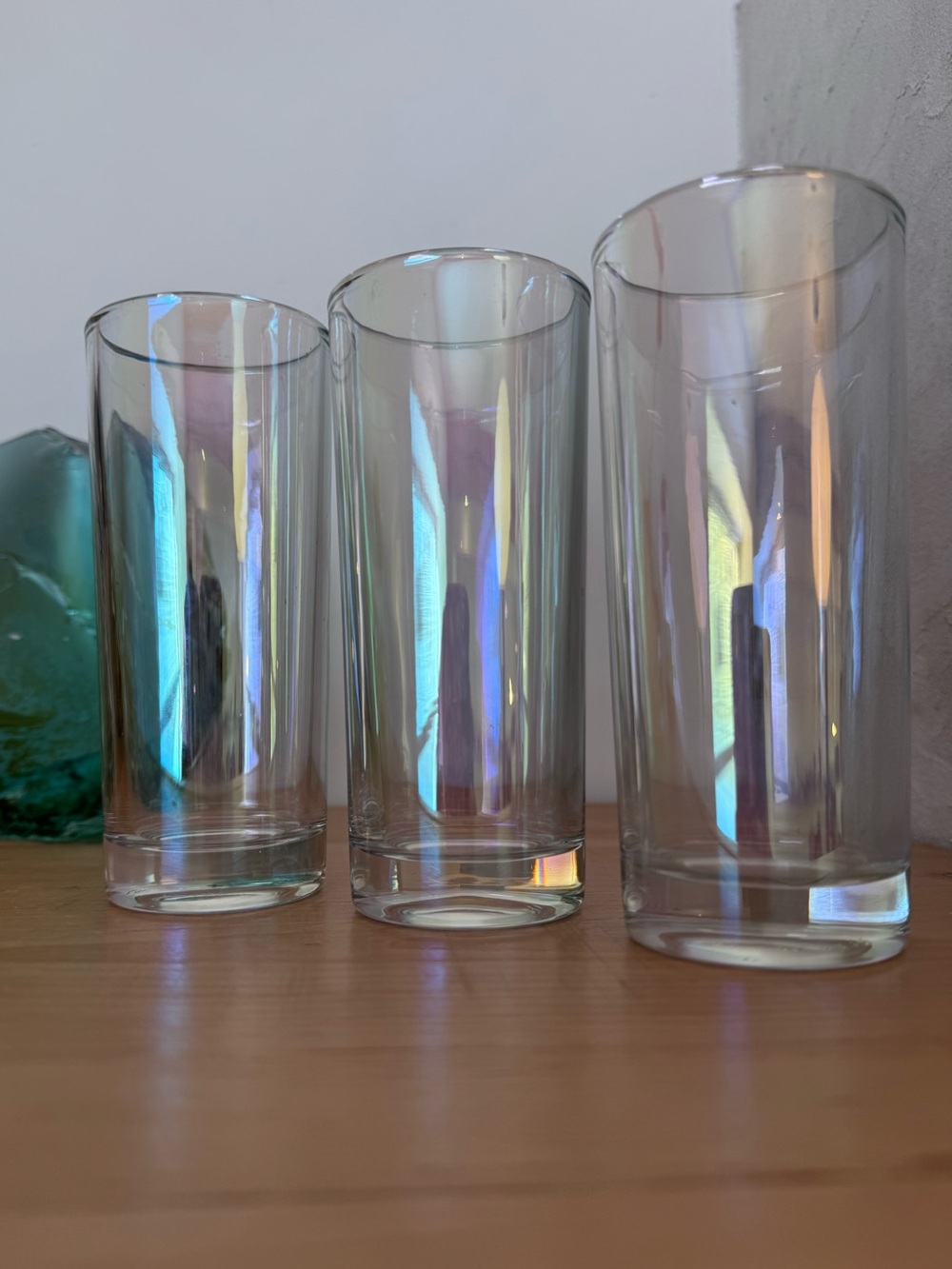 Iridescent Highball Beverage Glass, Drinking Cups